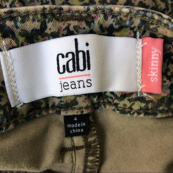 CAbi Skinny Ditsy Floral Print Green Jeans 5083 - Picture 5 of 7